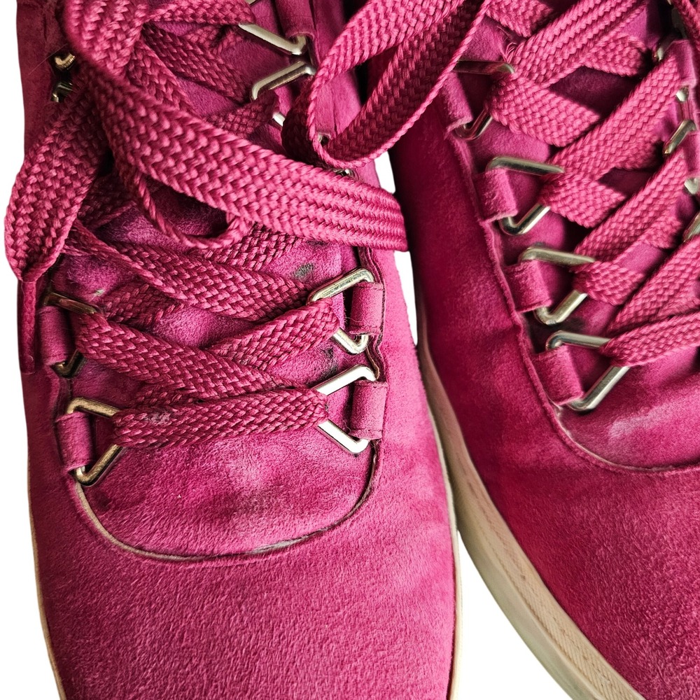 Stuart Weitzman Gaming Hot Pink Suede Sneakers Size 8.5 - Picture 4 of 12
